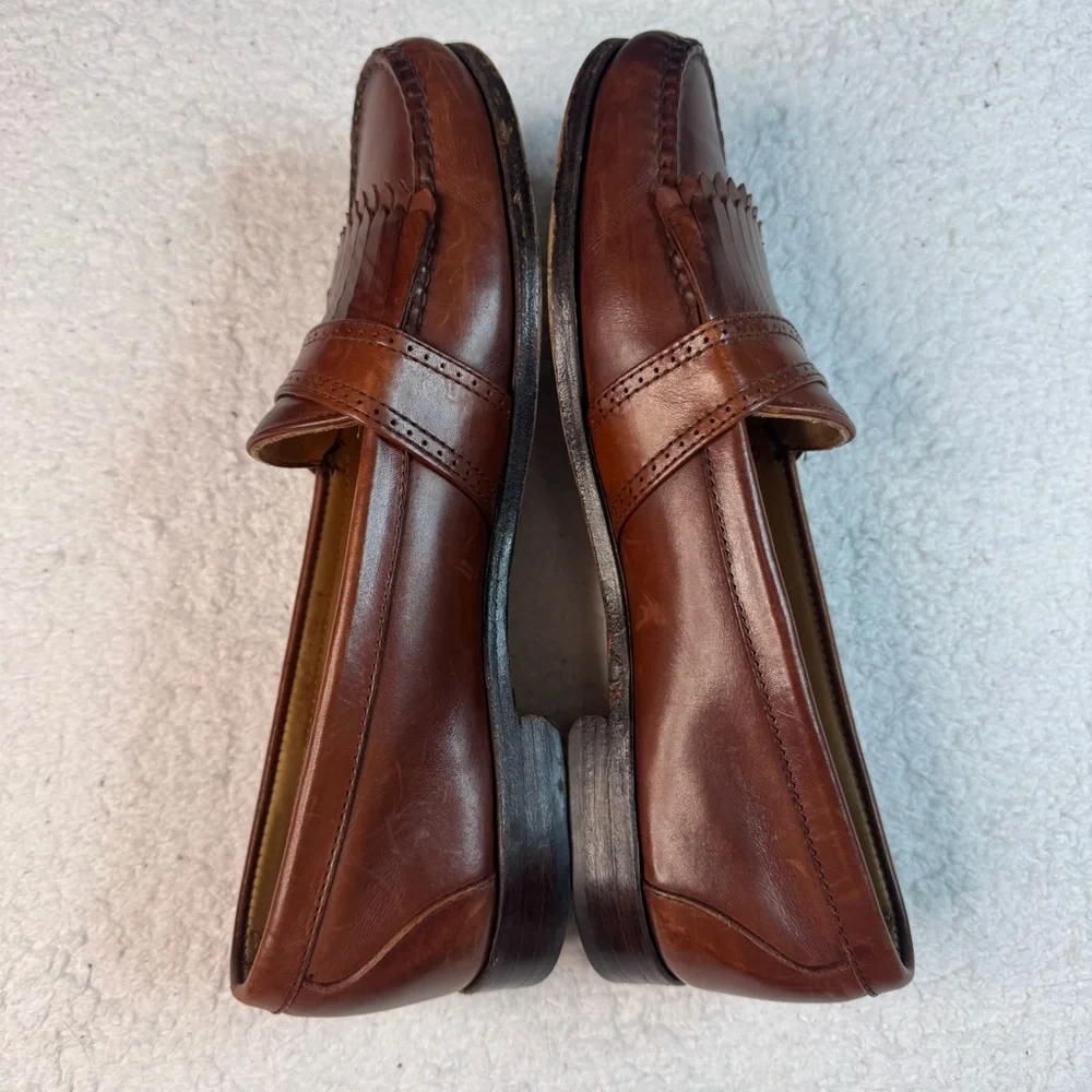 Allen‎ Edmonds Springvale Leather Brown Kiltie Slip On Loafer Shoe Men 11A  US